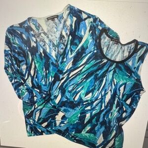 Adrienne Vittadini Womens Cardigan Twinset 2 Piece Silk Viscose  size Large